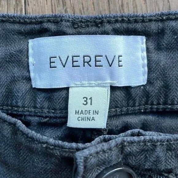 Evereve Linen Blend Wide Leg Pants Size 31 Black Relaxed Ankle Lagenlook Classic - Picture 2 of 6